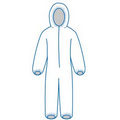 PC127 White Protective Hooded Coveralls w/ Zipper Front (Medium)